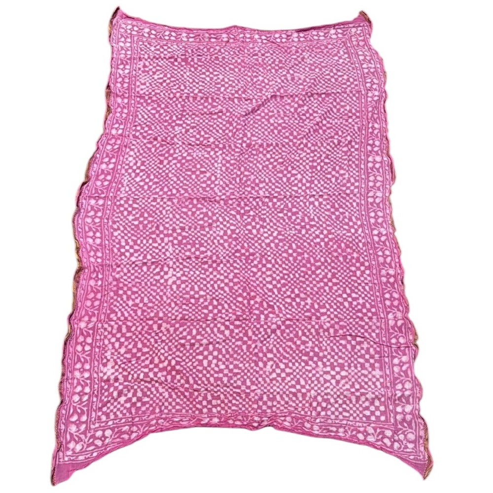Indaba Pink and White Patterned Scarf